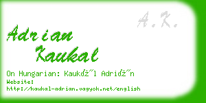 adrian kaukal business card